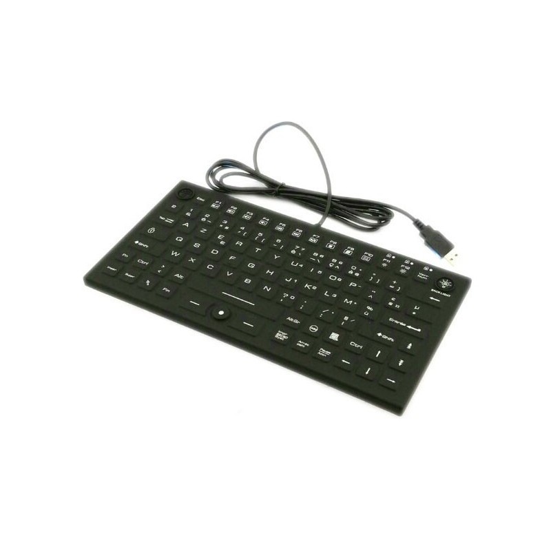 Clavier rigide étanche rétroéclairé IP68 220*110 mm  IPES3LCLAV