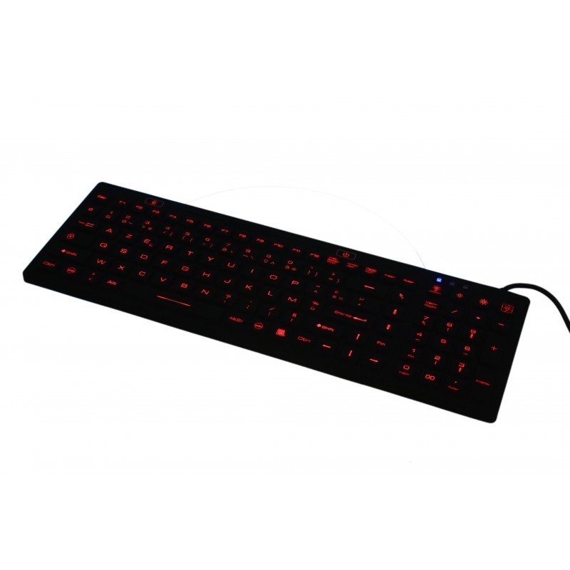 Clavier rigide étanche rétroéclairé IP68 380*130 mm  IPES5LCLAV