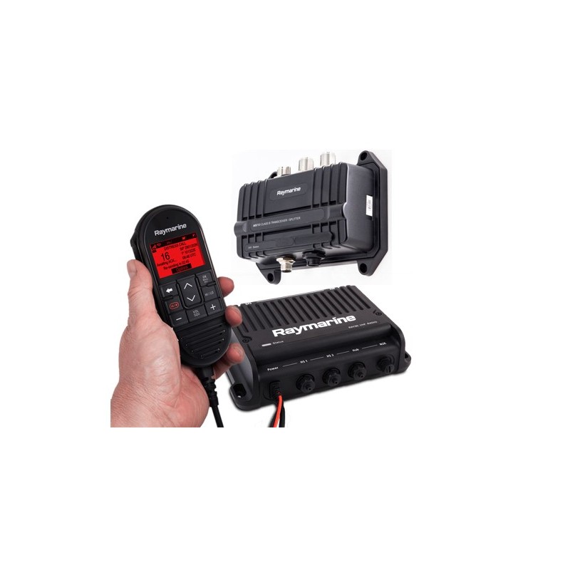 VHF Ray 90 Black box avec AIS 700 Tx et RX ( inclus combiné ﬁlaire , speaker passif et câble)RaymarineT70424