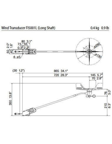 FI5001L - Girouette anémomètre-FURUNO-00001572300-Seaelec.fr