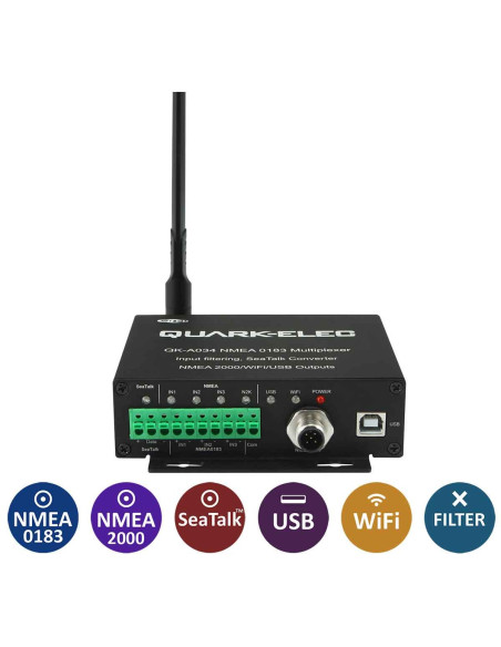 Multiplexeur NMEA 2000/ NMEA 0183 wifi USB Quark-Elec
