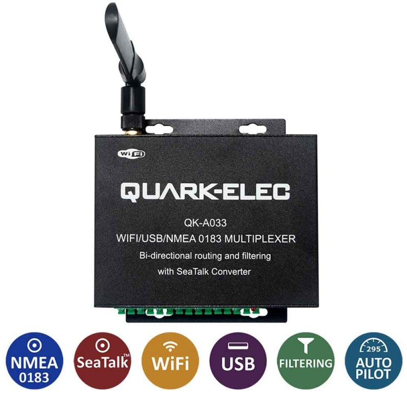 Multiplexeur bidirectionnel NMEA0183 Wifi USB Quark-Elec