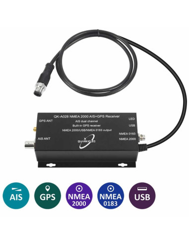 Récepteur AIS + convertisseur NMEA 2000 + GPS Quark-Elec