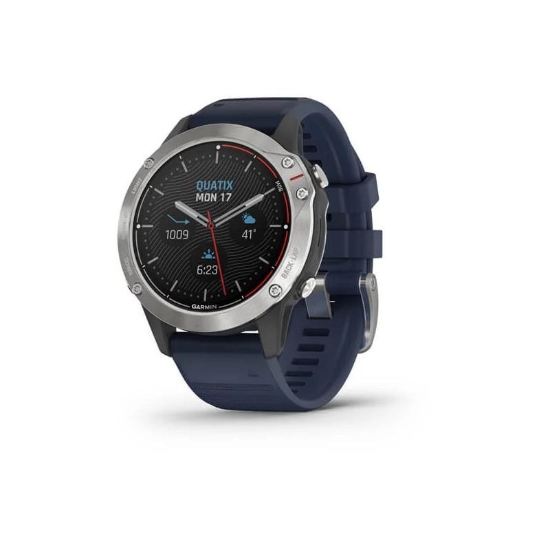 quatix 6, grise avec bracelet bleu capitaine Garmin