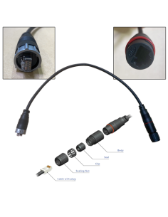 Câble WATERPROOF RJ45 MALE  RJ45 FEMELLE 0.5M