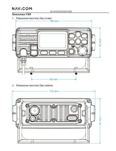 RT950AIS : VHF Fixe 25 W Compacte Antenne GPS et AIS intgrés - NMEA 2000 NAV-RT950AIS-N2K Navicom SeaElec.fr 2