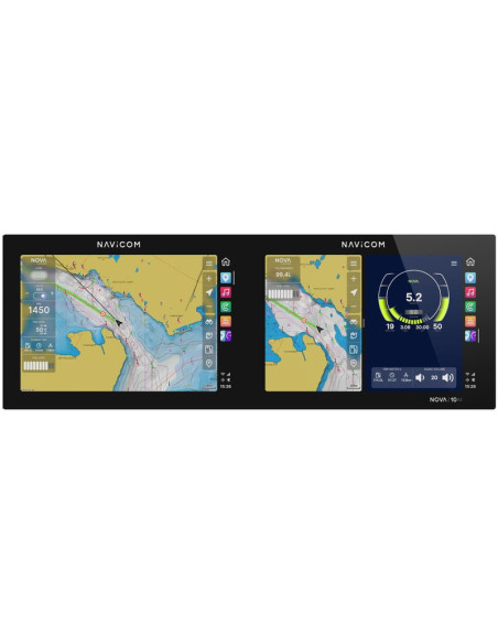 NOVA10x2: Écran multifonction double écran 10" à encastrer Nova by NavicomNAV-NX4-NOVA10X2Seaelec.fr