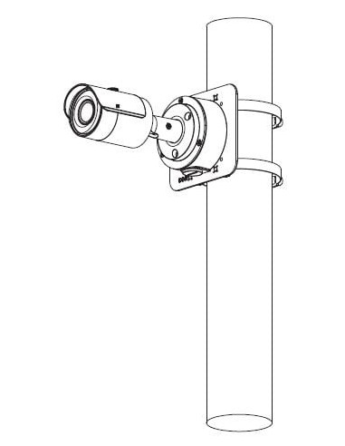 PFA152-E : Support de montage poteau pour HFW-41CM M.C MARINENAV-MCT-DAHU-A152Seaelec.fr