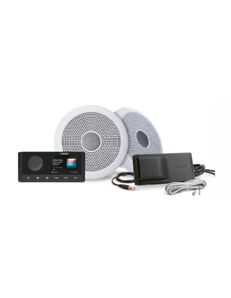 Pack RA210 + HP XS-F65CW + capot + antenne AM/FM + câbles HP 6m FusionFUS-MS-RA210KCW Seaelec.fr