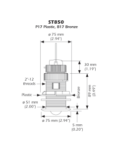 ST850-P-0 ST850 P17   PLASTIC HOUSING 10M CABLE No Connecteur NC 2