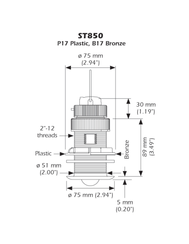 ST850-P-0 ST850 P17   PLASTIC HOUSING 10M CABLE No Connecteur NC